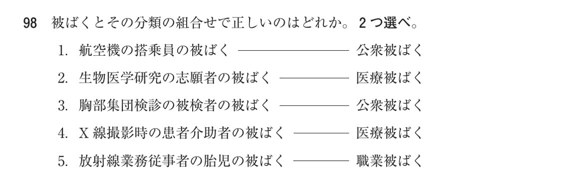 第75回 午後 問98の紙面