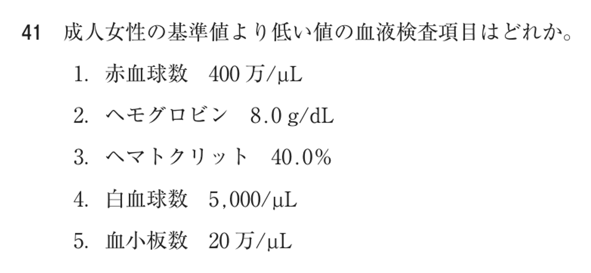 第77回 午後 問41の紙面