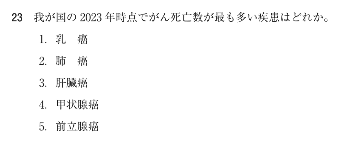 第78回 午後 問23の紙面