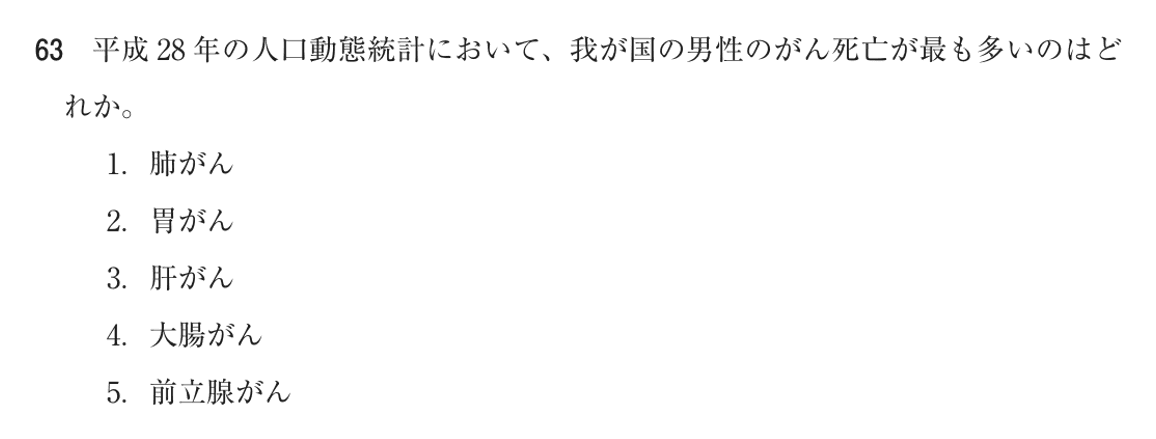 第71回 午後 問63の紙面